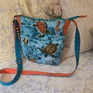 Paul Brent Ocean-Themed Crossbody Bag with Sea Life Design